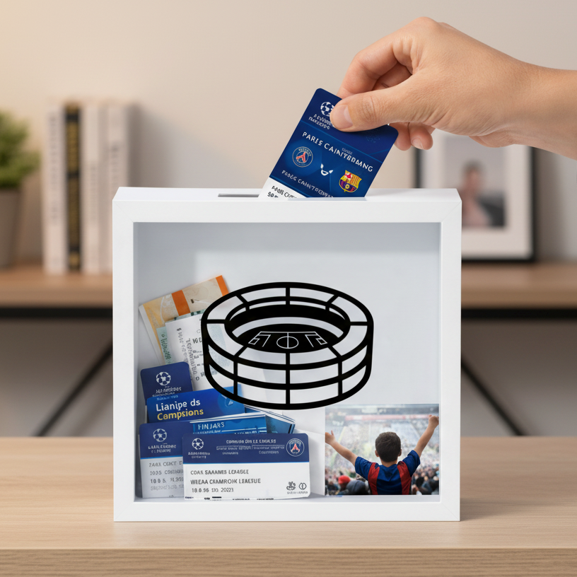 Fußball-Souvenirbox – Bewahren Sie Ihre Eintrittskarten und Stadionandenken auf – Carte à Gratter 40 Stades Français