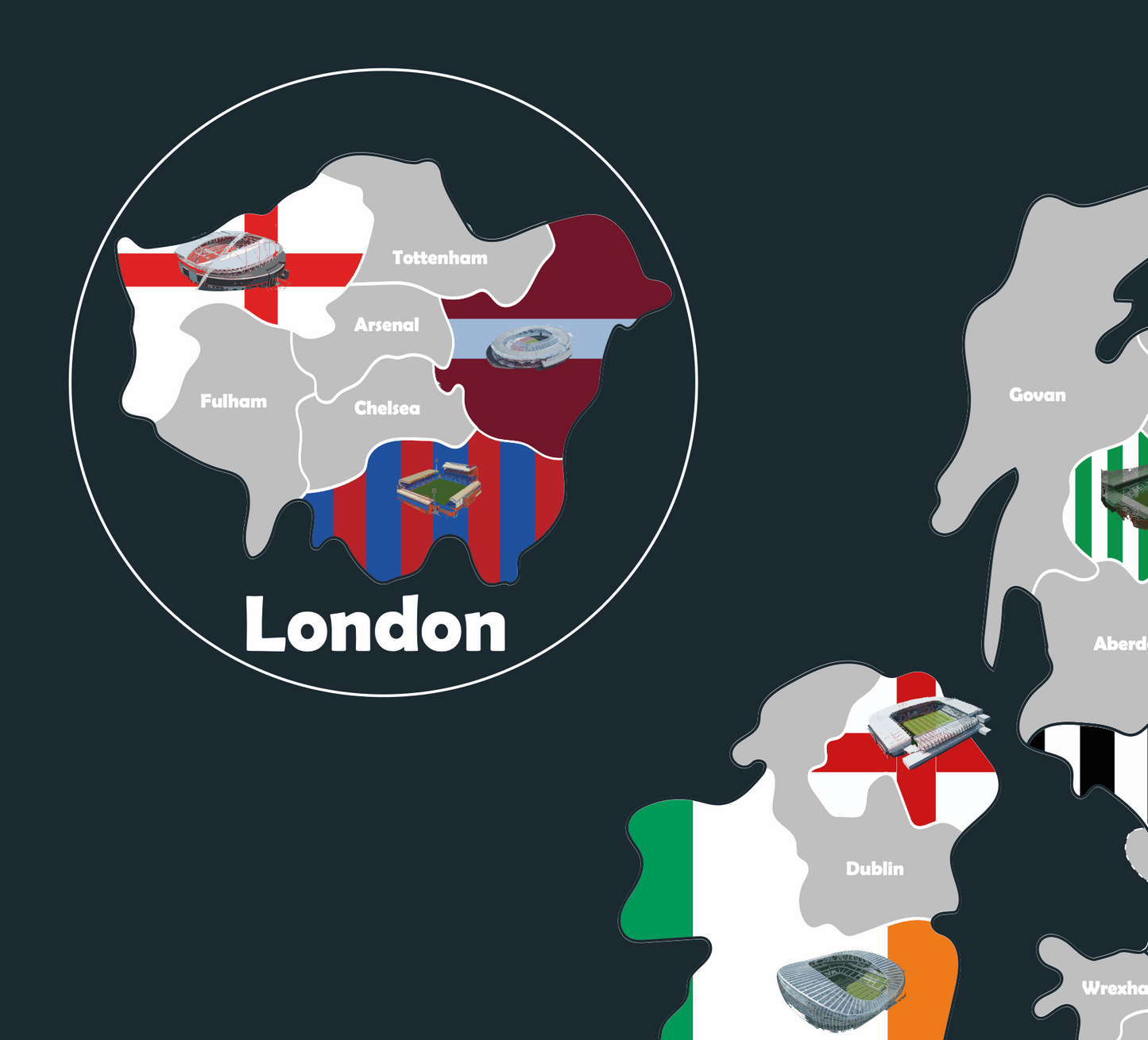 La Carte à gratter des stades de football en Europe - Idée cadeau pour fan de foot