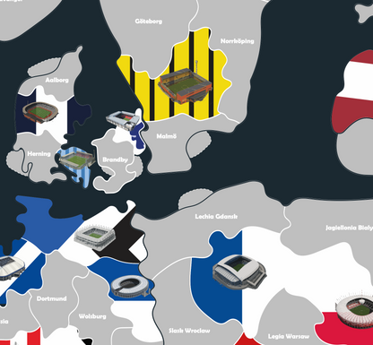 La Carte à gratter des stades de football en Europe - Idée cadeau pour fan de foot