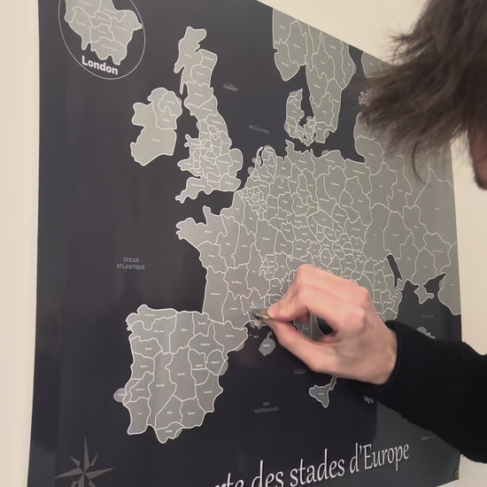 Démonstration grattage carte des stades d'Europe